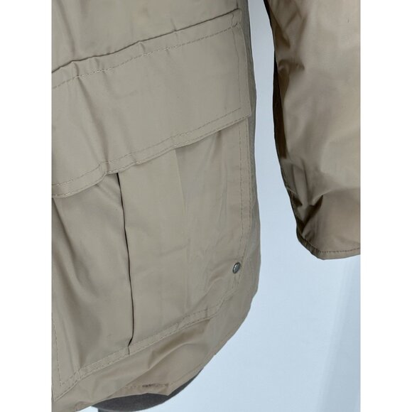 Misty Harbor Men's Any Weather Slicker Jacket Hood Flannel Lined Pockets Small - Picture 6 of 14